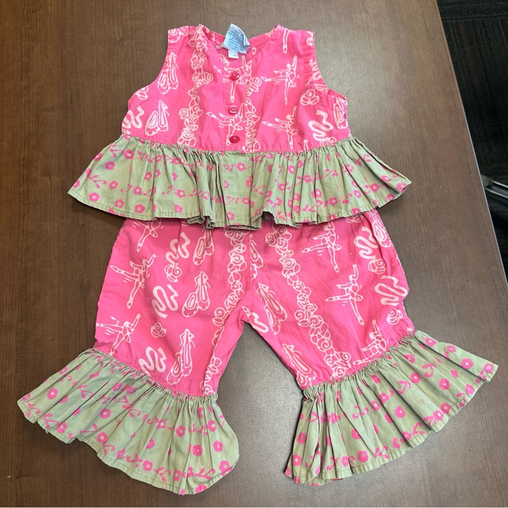 Young Colors ballet ballerina ruffle pant set - baby toddler girls 24M pink cute